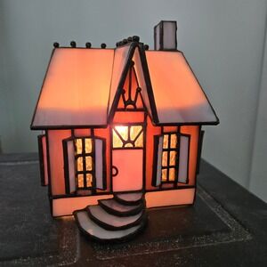 Bill Job Vitreville Candy Makers Cottage SH61A Stained Glass House 1993 Lighted